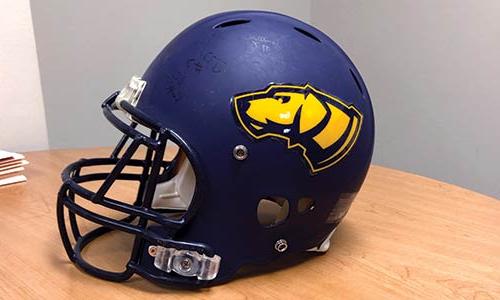 UW–Steven's Point Pointers football helmet